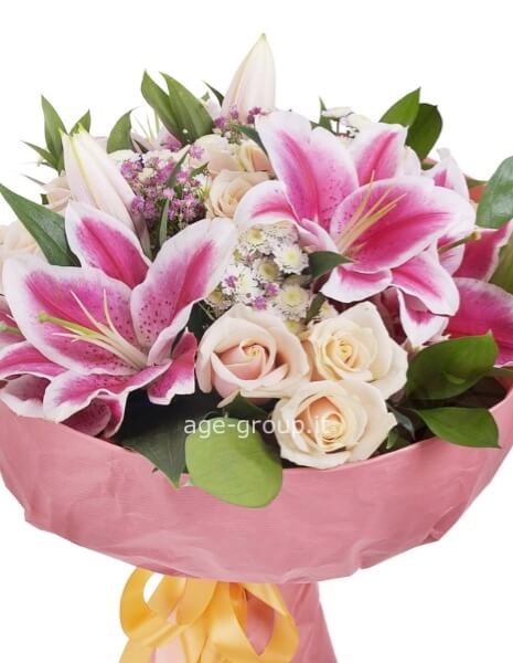 Mazzo di lilium e rose