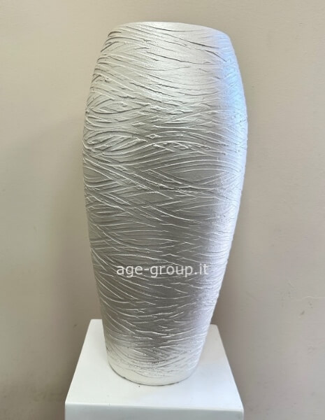 Vaso super elegante alto bianco lavorato a mano 